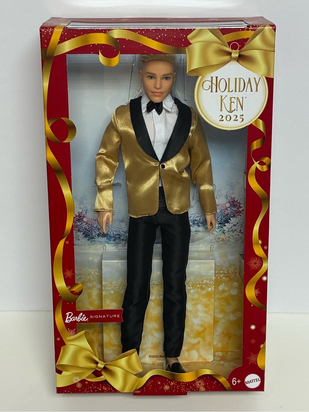 Barbie Signature 2025 Holiday Blonde Ken Collectible Fashion Doll NEW w/ Shipper